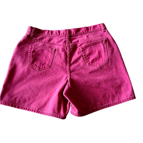 WOMENS LIZ CLAIBORNE CLASSIC FIT DENIM JEAN SHORTS 16P PINK RASPBERRY - Picture 2 of 7